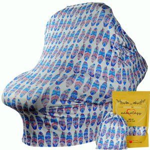 Newborn Nursing Cover Multi-Color Feather Design